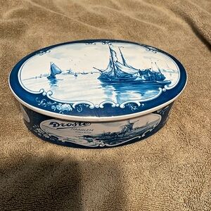 Droste Haarlem Holland tin delft like artwork almost perfect condition empty